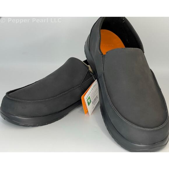 Black Comfortable Slip On Work Leisure Loafer Shoes Men's Size 12 Slip Resistant - Picture 1 of 11